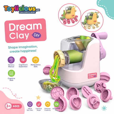Dream Clay DIY Extruder Set for Kids Creative Modeling Clay Toy with Molds - Toylicious Pakistan