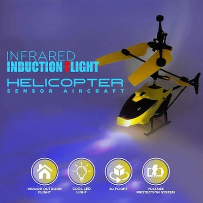 Flying Helicopter With Fall Sensor