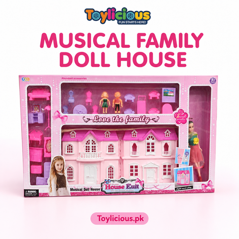 Musical Family Doll House Playset with Light & Sound, Dolls & Furniture – main product image | Toylicious Pakistan