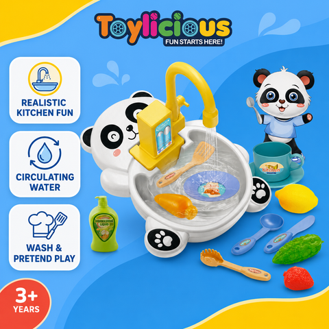 Panda Kitchen Sink Playset with Circulating Water – main product image | Toylicious Pakistan